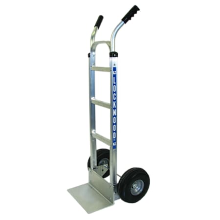 Lockwood Manufacturing Twin Grip Handle Hand Truck, 14" Nose Plate, 10" No-Matic Wheels 6000ANM